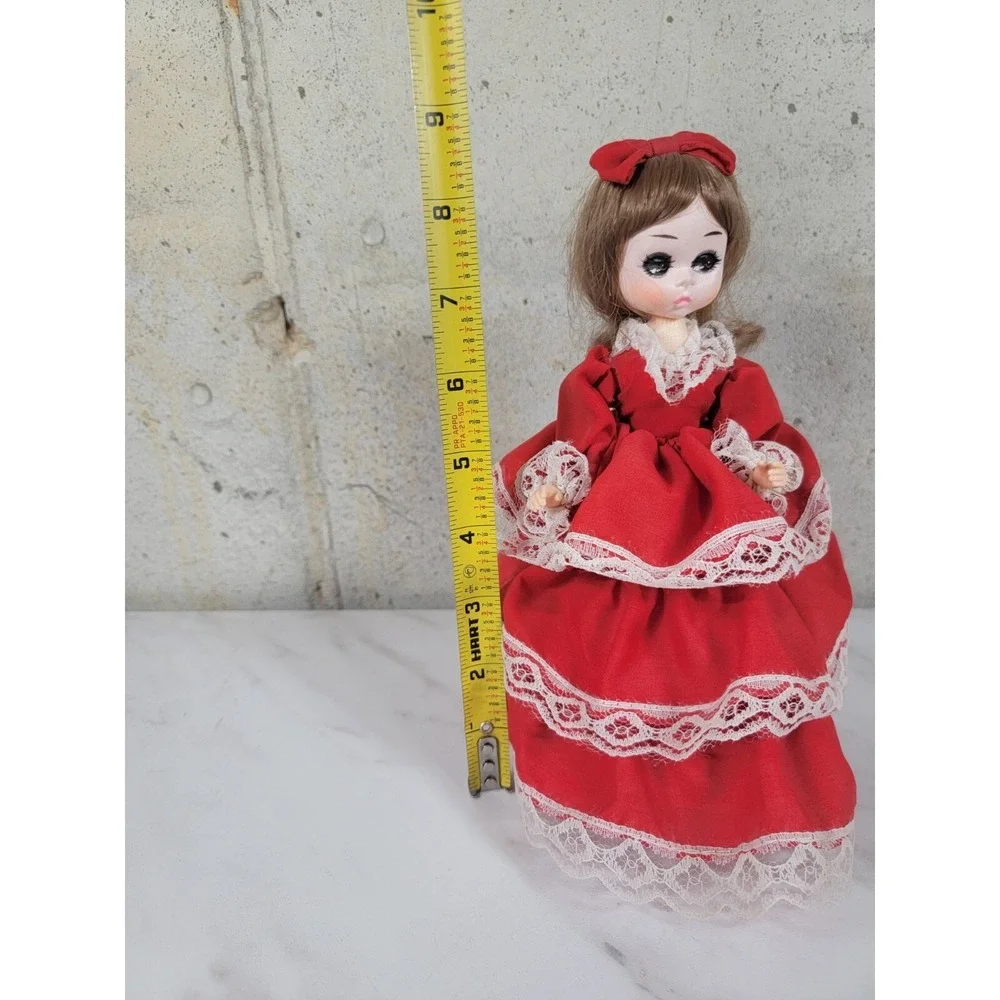 Vntg 1980s Bradley Doll Be Min Valentines Miss February‎ Doll Red Dress Sad eyes